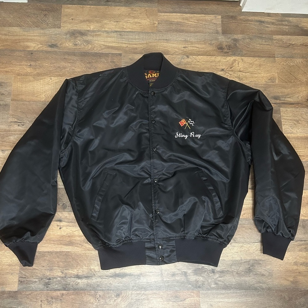 Game Black Bomber Jacket with Embroidered Logo